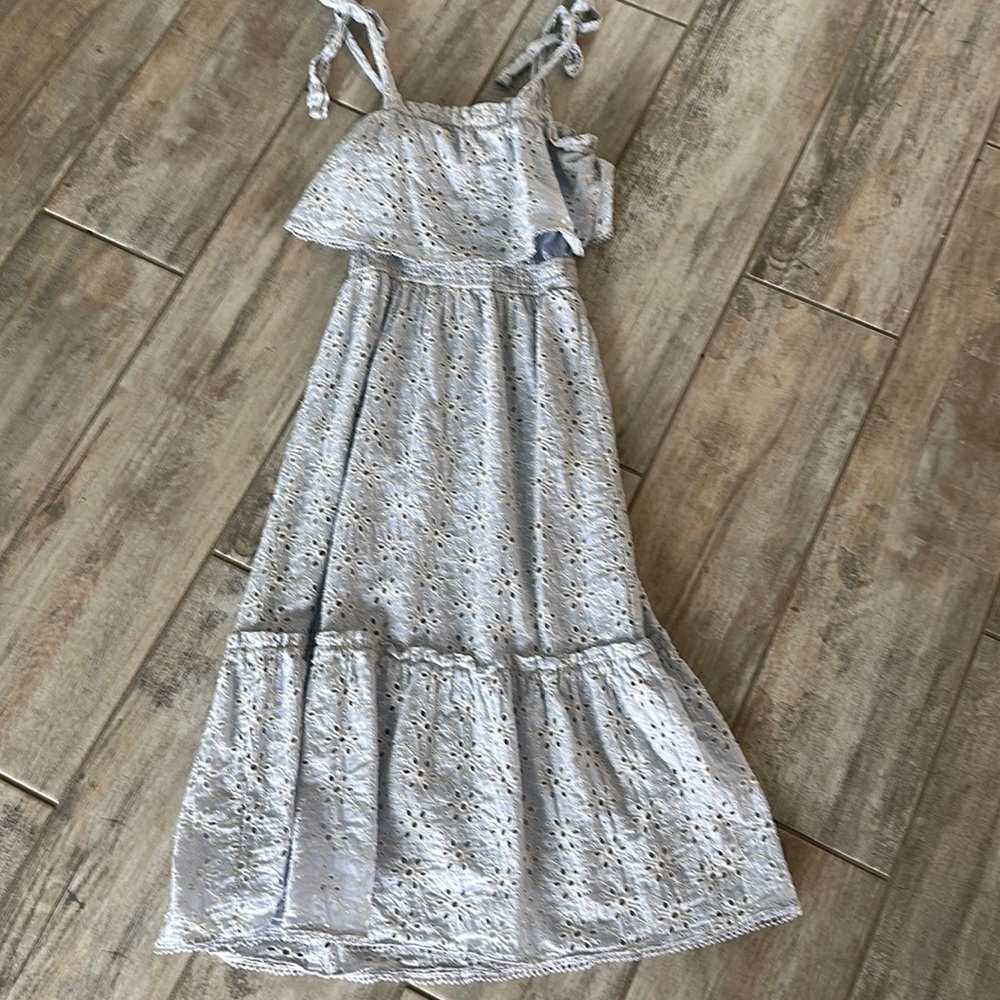 VICI Light Blue Eyelet MIDI Dress Size XS